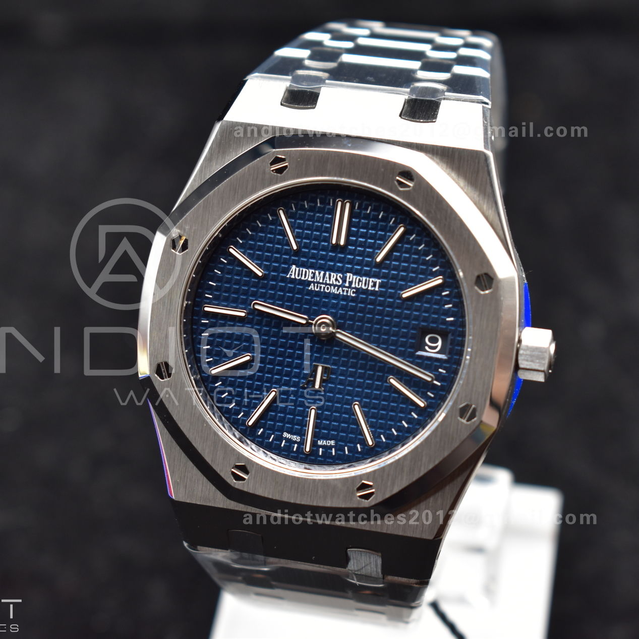 Royal Oak 39mm 16202 "50th Anniversary" SS ZF 1:1 Best Edition Blue Textured Dial on SS Bracelet A7121